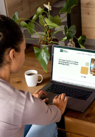 Woman viewing website