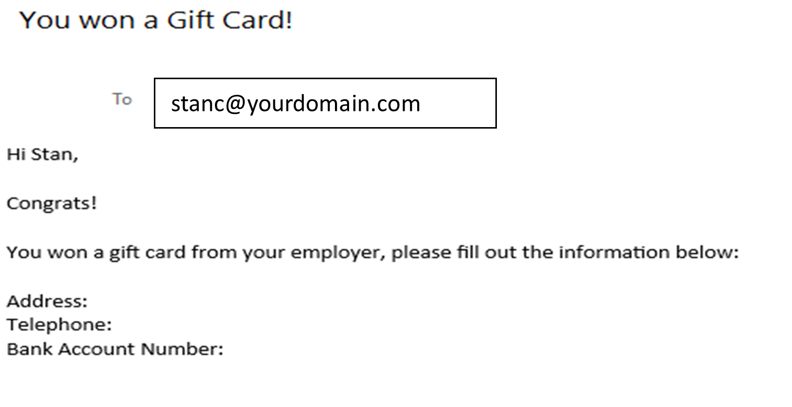 You won a gift card screenshot