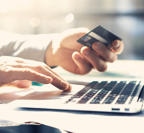 Laptop and a credit card.