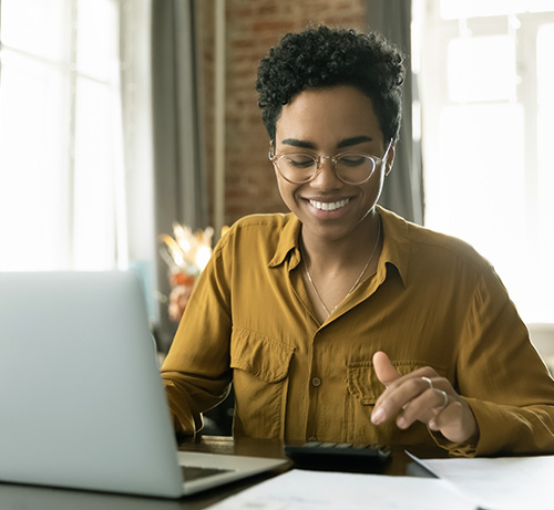 Person using a laptop.