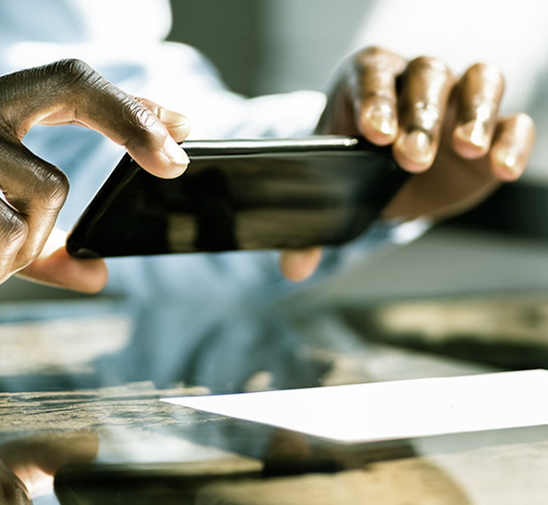 Person depositing a check using their phone.